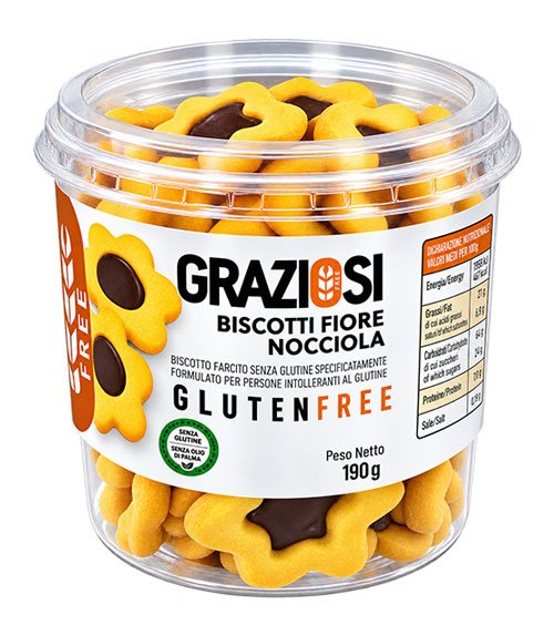 Laboratorio Graziosi Fiore alla Nocciola Senza Glutine 190 g. 1 Laboratorio Graziosi Fiore alla Nocciola Senza Glutine 190 g.