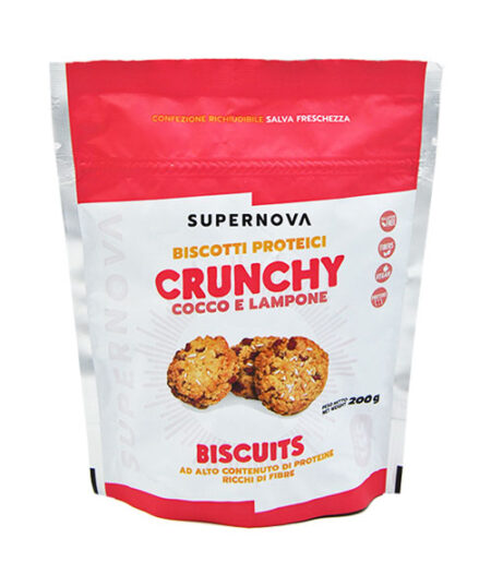 Supernova Biscotti Proteici Crunchy Cocco e Lampone 200 g.