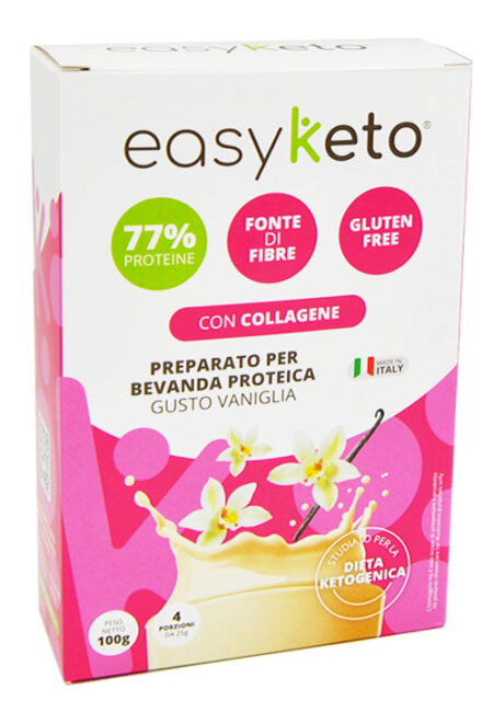 Easy Keto Preparato per Bevanda Proteica alla Vaniglia 4 X 25 g.