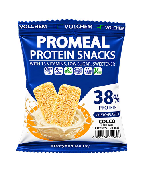 Volchem Promeal Protein Snacks 38% Cocco 37,5 g. 1 Volchem Promeal Protein Snacks 38% Cocco 37,5 g.