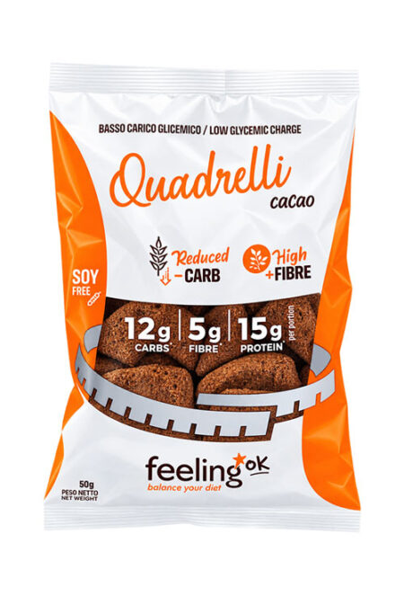 FeelingOK Quadrelli + Fibre Cacao 50 g.