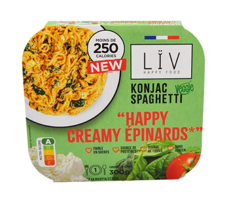 Liv Happy Food Spaghetti di Konjac Spinaci e Formaggio 300 g.