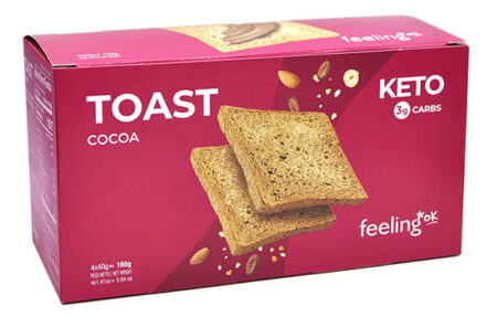 FeelingOK Toast Cacao Keto + Protein 4 X 40 g.