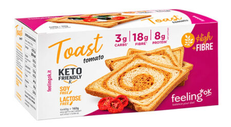 FeelingOK Toast Tomato Keto + Fibre 4 X 40 g.