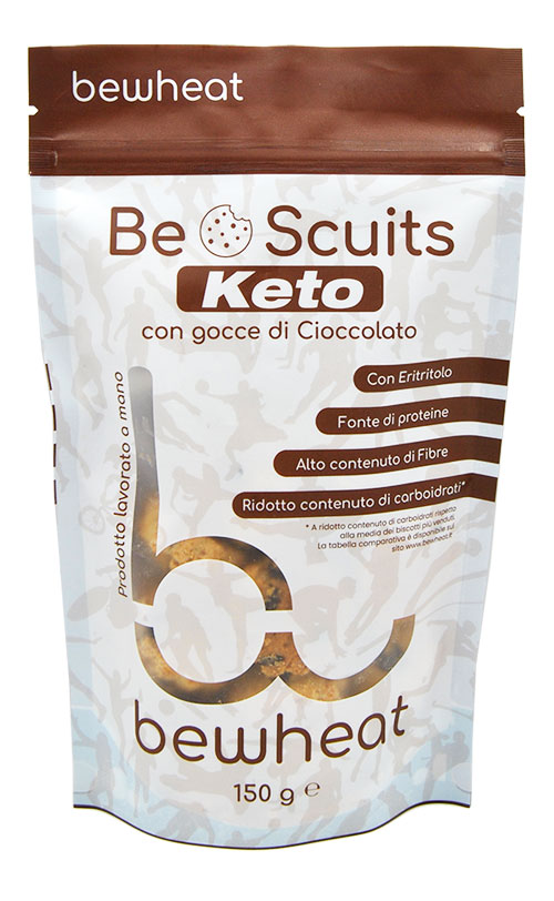 Bewheat BeScuits Biscotti Keto con Gocce di Cioccolato 150 g. 1 Bewheat BeScuits Biscotti Keto con Gocce di Cioccolato 150 g.