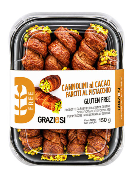 Home 74 Laboratorio Graziosi Cannoli al Cacao Farciti Pistacchio Senza Glutine 150 g.