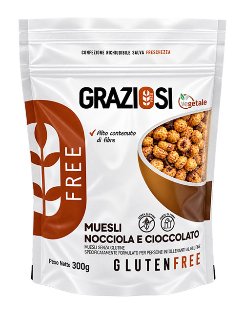 Laboratorio Graziosi Muesli Nocciola e Cioccolato Senza Glutine 300 g. 1 Laboratorio Graziosi Muesli Nocciola e Cioccolato Senza Glutine 300 g.