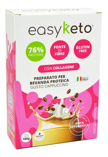 Easy Keto Preparato per Bevanda Proteica al Cappuccino 4 X 25 g.