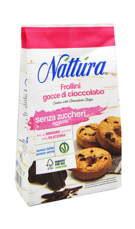 Frollini Gocce di Cioccolato Senza Zuccheri 200 g.