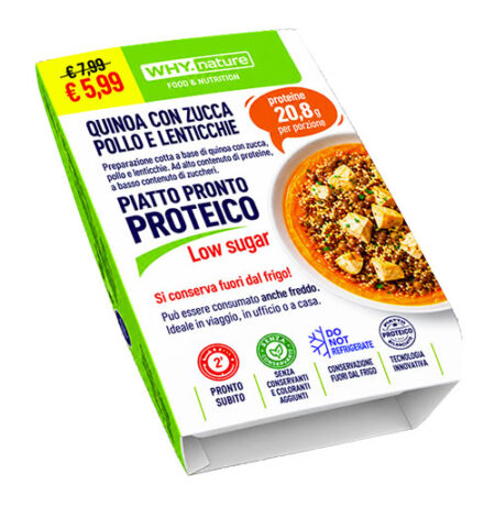 Piatto Pronto Proteico Quinoa con Zucca, Pollo e Lenticchie 270 g.
