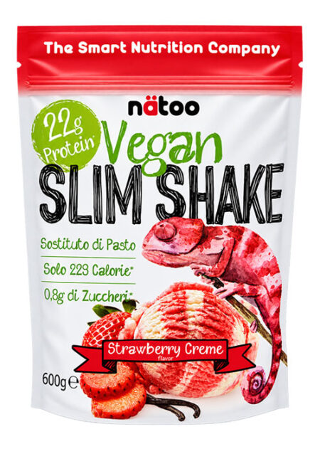 Natoo Slim Shake Vegan Fragola 600 g.